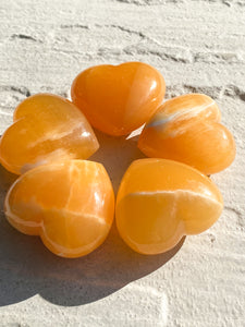 Orange calcite heart