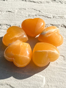 Orange calcite heart