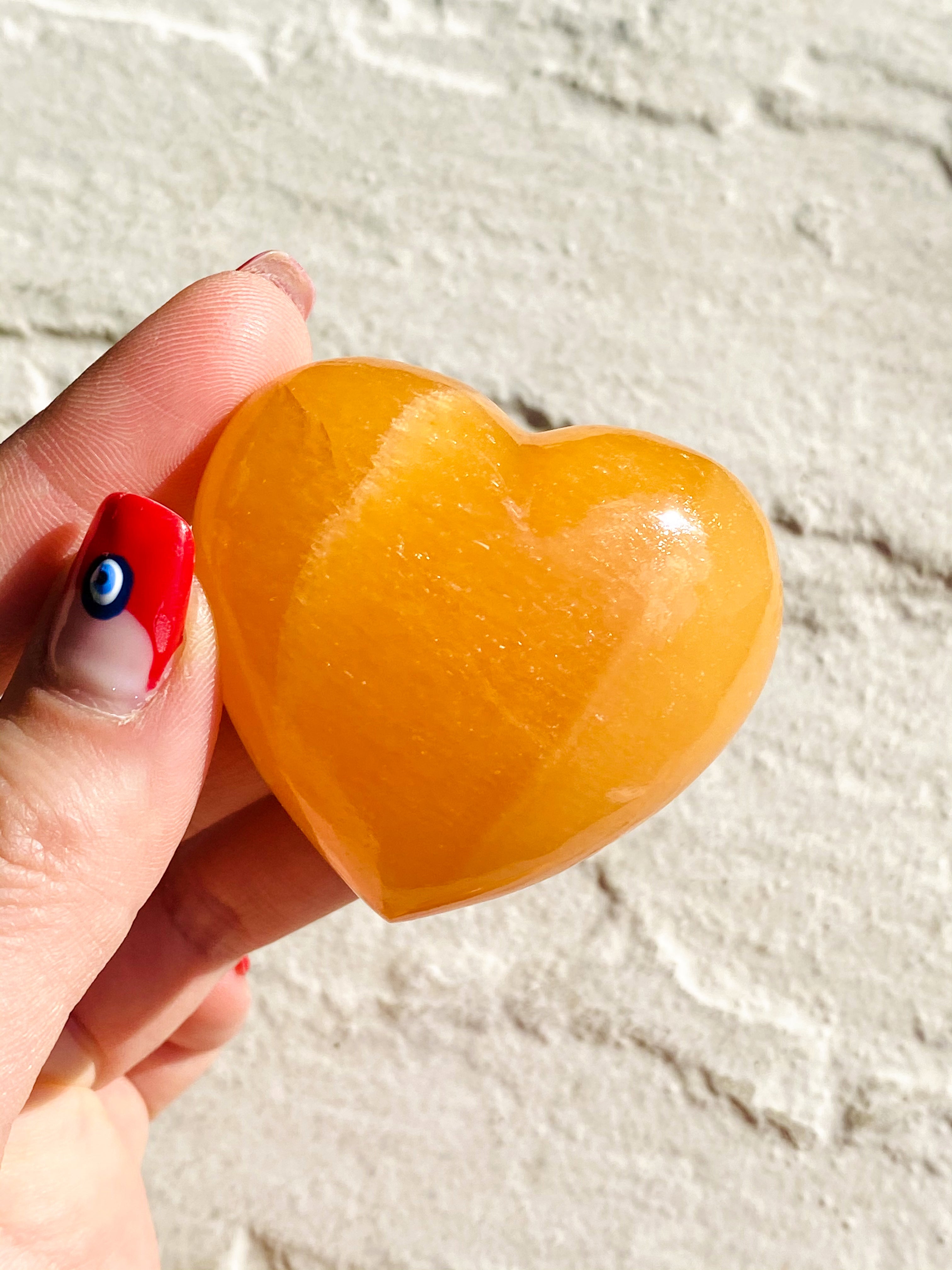 Orange Calcite heart