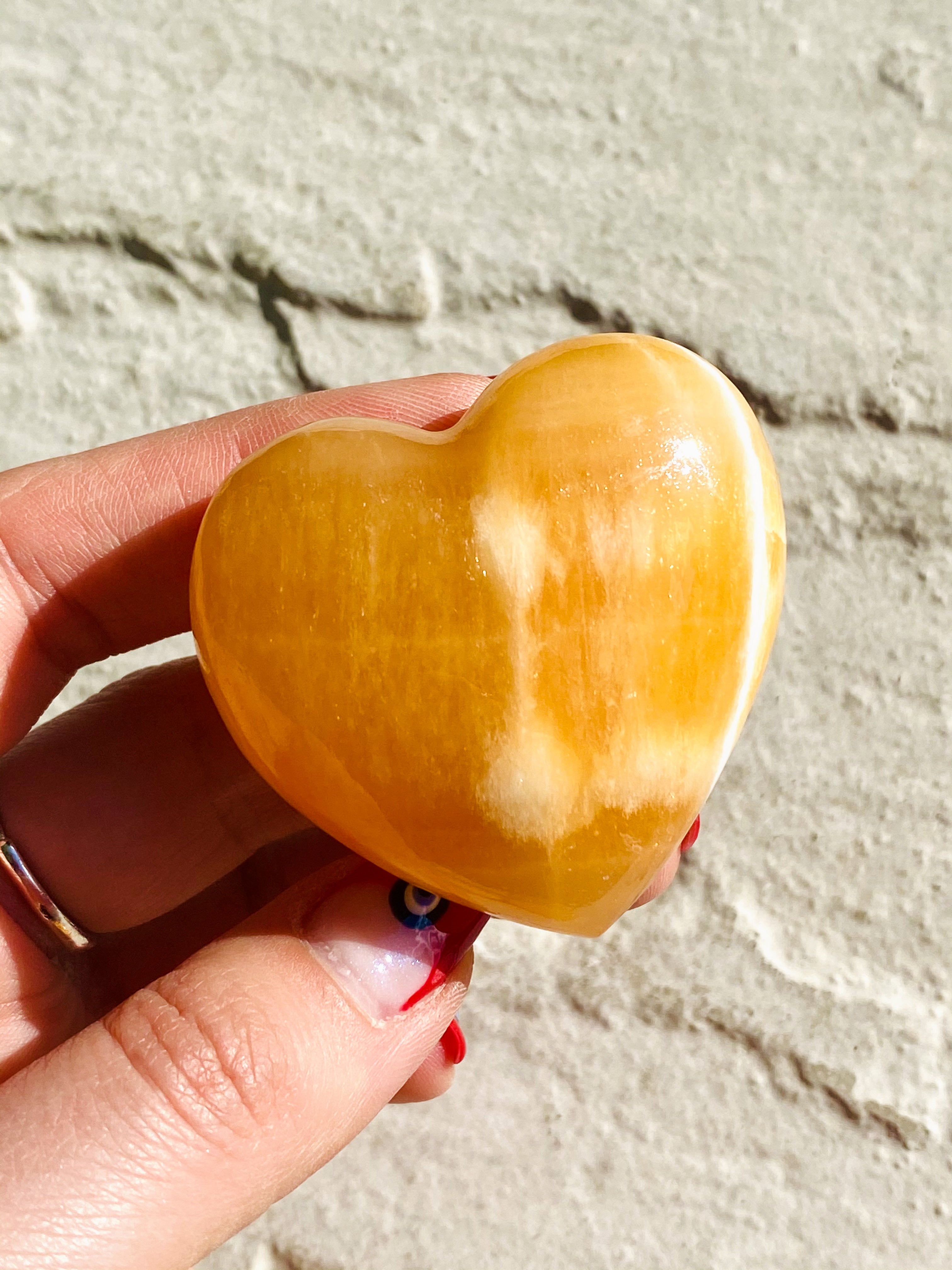 Orange Calcite heart