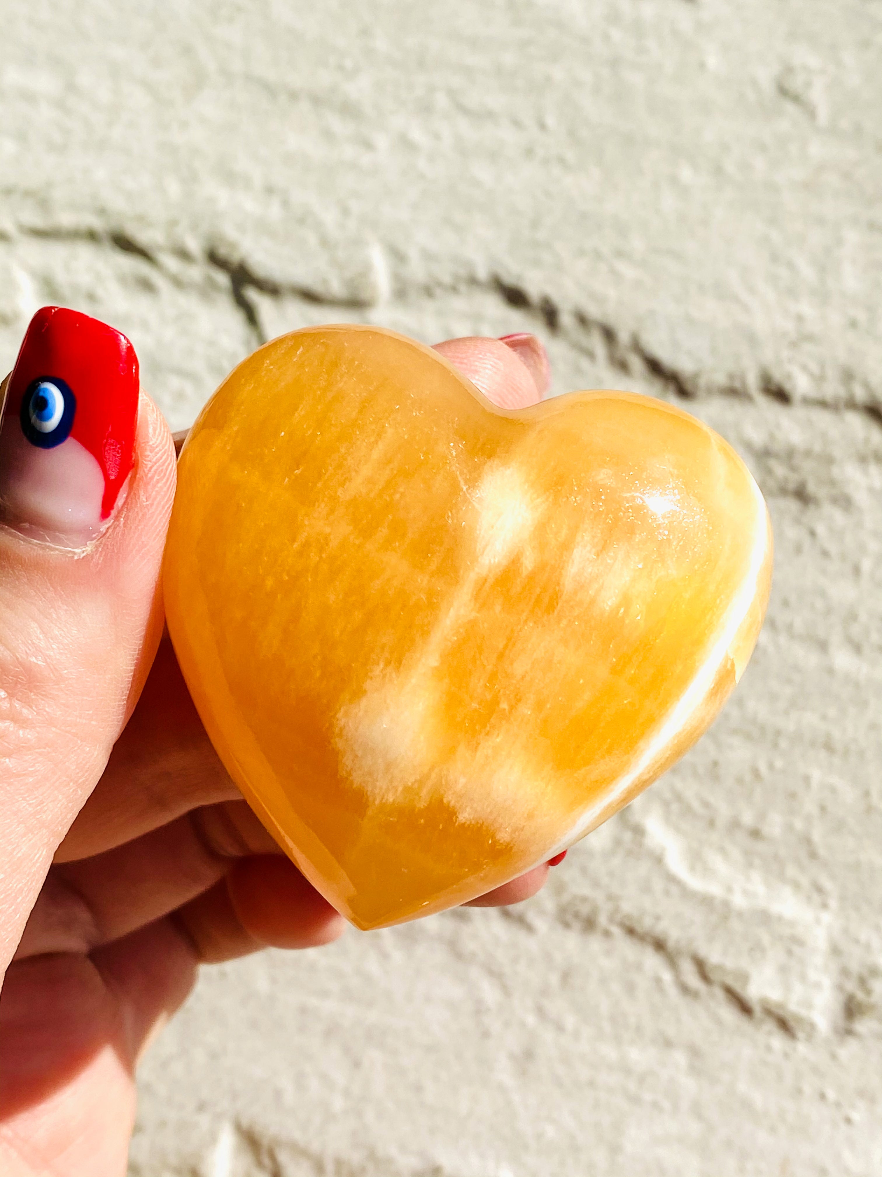 Orange Calcite heart