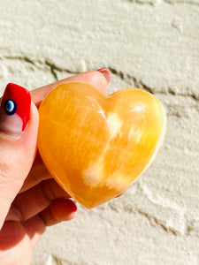 Orange Calcite heart