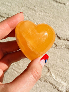 Orange calcite heart