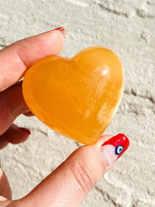 Orange calcite heart