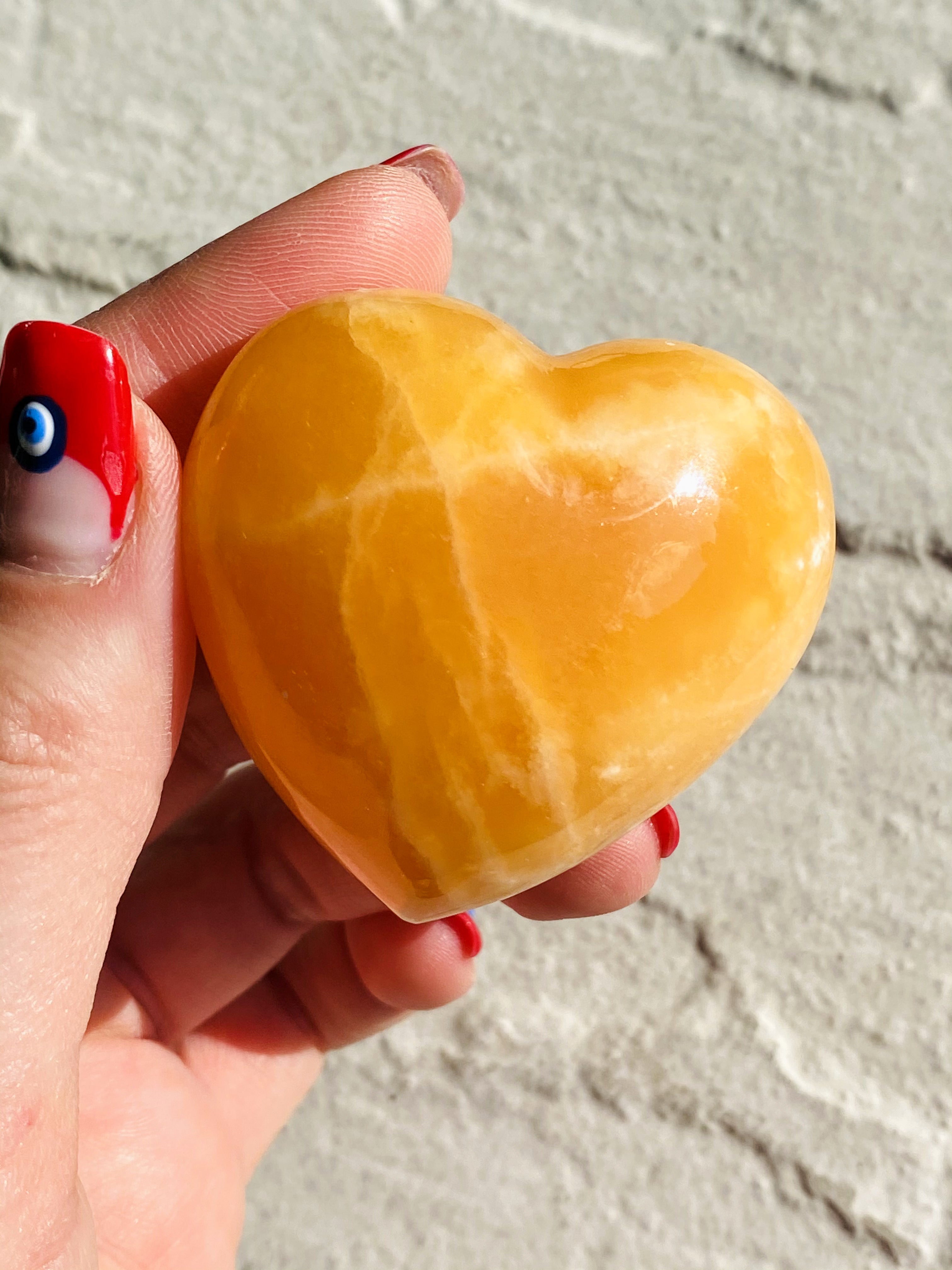 Orange calcite heart