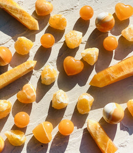 Orange calcite heart